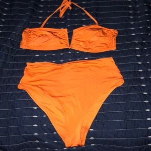 Orange bathing suit(worn once)bottoms sz8/top sz6